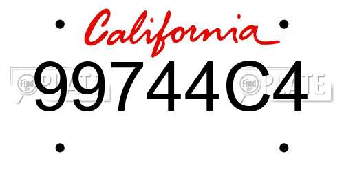 99744C4 California License Plate
