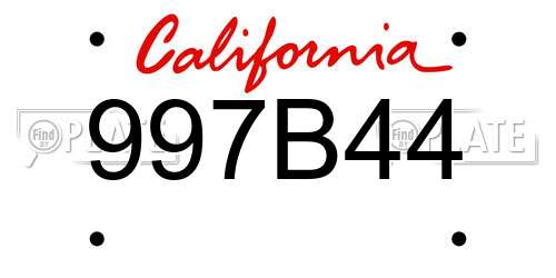 997B44 California License Plate
