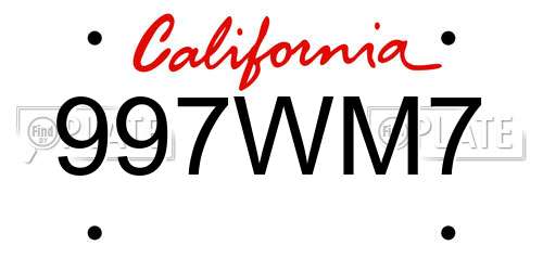 997WM7 California License Plate