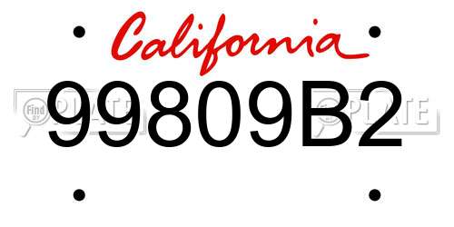 99809B2 California License Plate