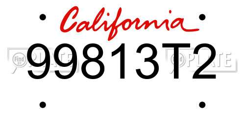 99813T2 California License Plate