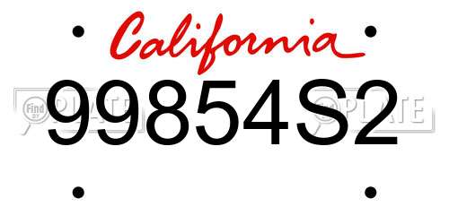 99854S2 California License Plate