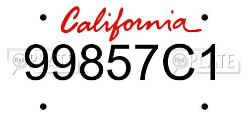 99857C1 California License Plate