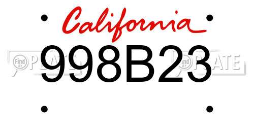998B23 California License Plate