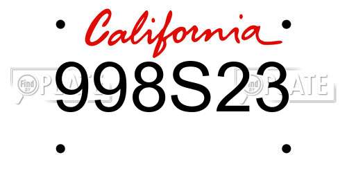 998S23 California License Plate