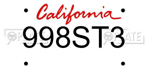 998ST3 California License Plate