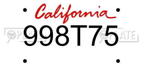 998T75 California License Plate