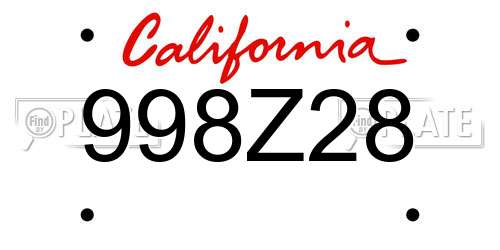 998Z28 California License Plate