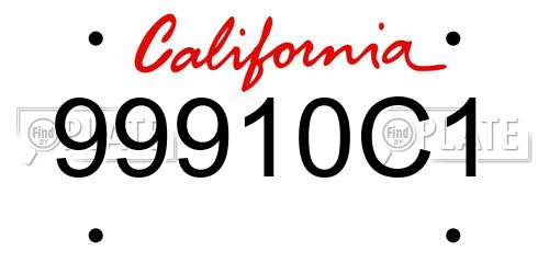 99910C1 California License Plate