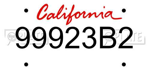 99923B2 California License Plate