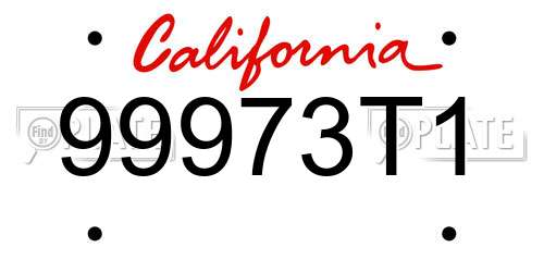 99973T1 California License Plate