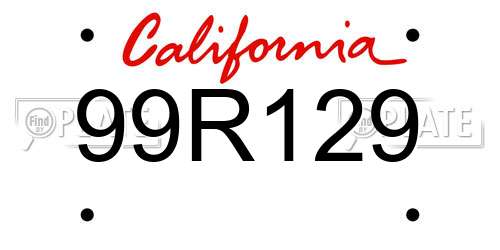 99R129 California License Plate