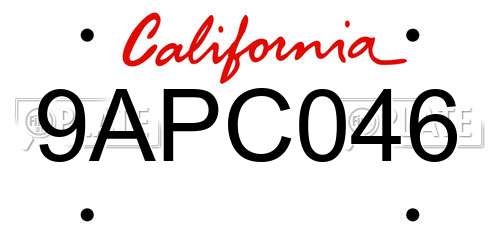 9APC046 California License Plate