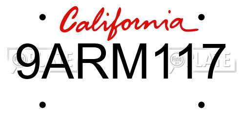 9ARM117 California License Plate