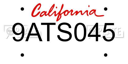 9ATS045 California License Plate