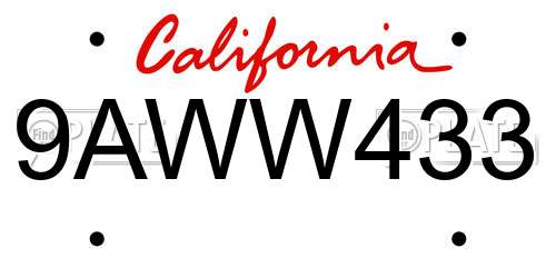 9AWW433 California License Plate
