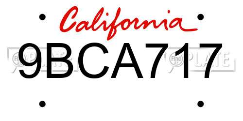 9BCA717 California License Plate