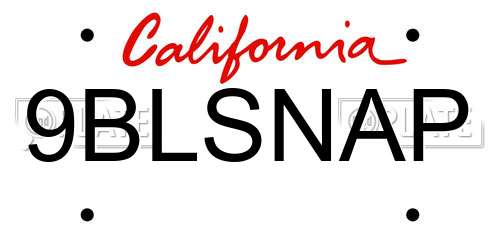 9BLSNAP California License Plate