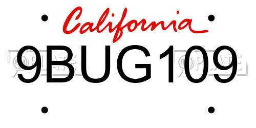 9BUG109 California License Plate