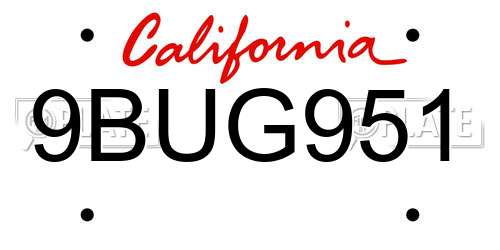 9BUG951 California License Plate