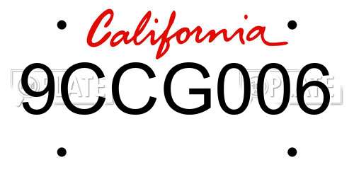 9CCG006 California License Plate