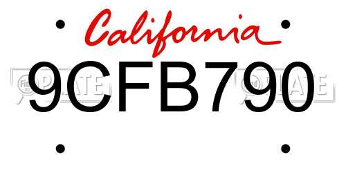 9CFB790 California License Plate