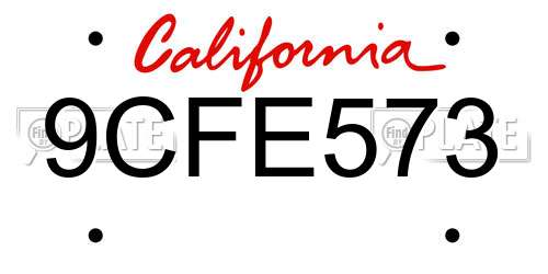 9CFE573 California License Plate