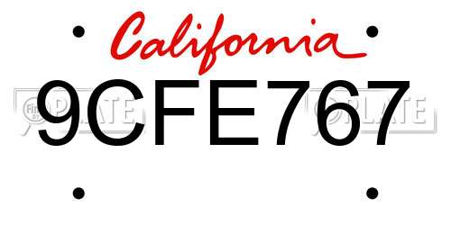 9CFE767 California License Plate