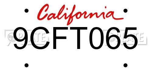 9CFT065 California License Plate