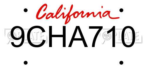 9CHA710 California License Plate