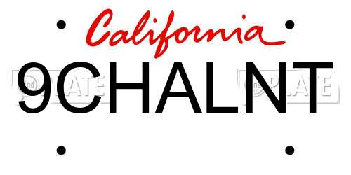 9CHALNT California License Plate