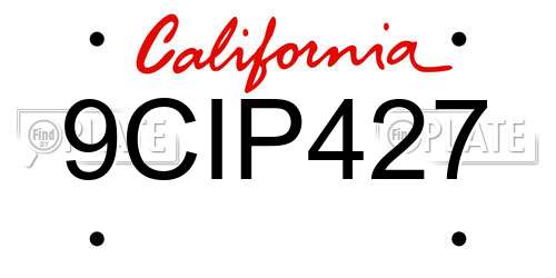 9CIP427 California License Plate