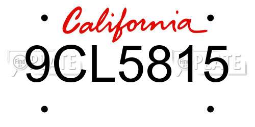 9CL5815 California License Plate