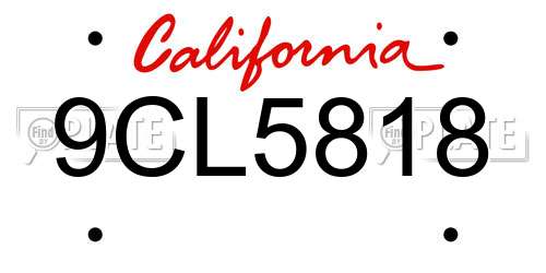 9CL5818 California License Plate