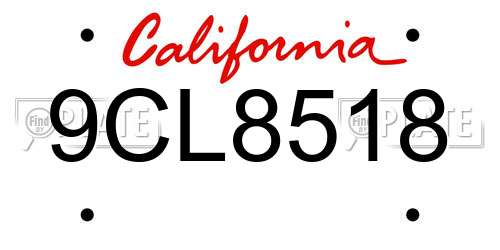 9CL8518 California License Plate