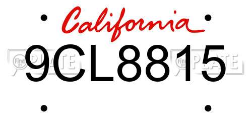 9CL8815 California License Plate