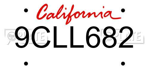 9CLL682 California License Plate