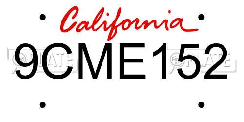 9CME152 California License Plate
