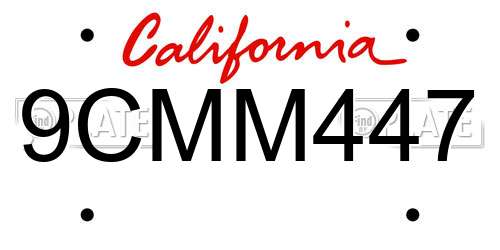 9CMM447 California License Plate