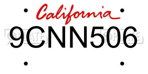 9CNN506 California License Plate