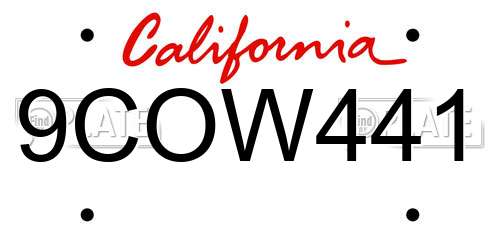 9COW441 California License Plate