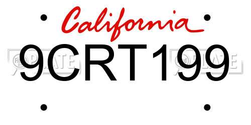 9CRT199 California License Plate