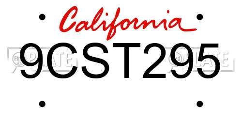 9CST295 California License Plate