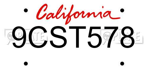 9CST578 California License Plate