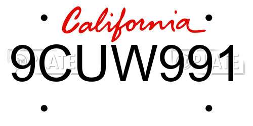 9CUW991 California License Plate