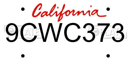 9CWC373 California License Plate