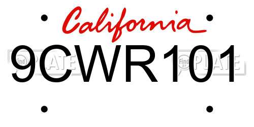 9CWR101 California License Plate
