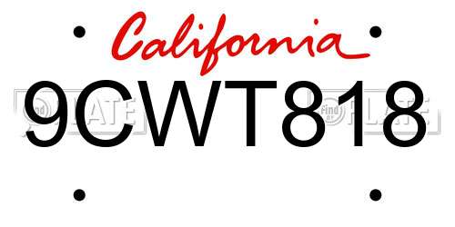 9CWT818 California License Plate