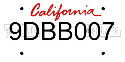 9DBB007 California License Plate