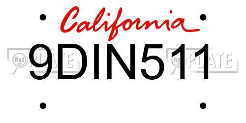 9DIN511 California License Plate